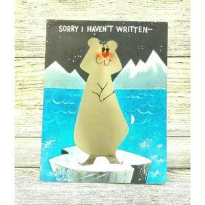 Comical Greeting Card Sorry I haven't Written Comic Vintage Ambassador Card Snow